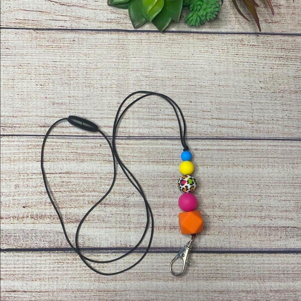 New Silicone Beaded Breakaway Lanyard, ID/key holder, custom made